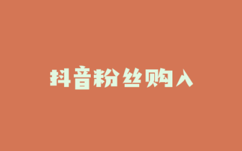 抖音粉丝购入