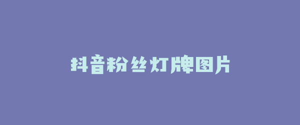 抖音粉丝灯牌图片