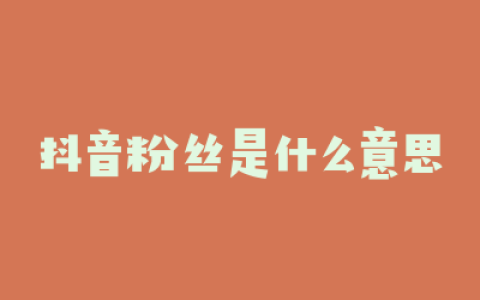 抖音粉丝是什么意思