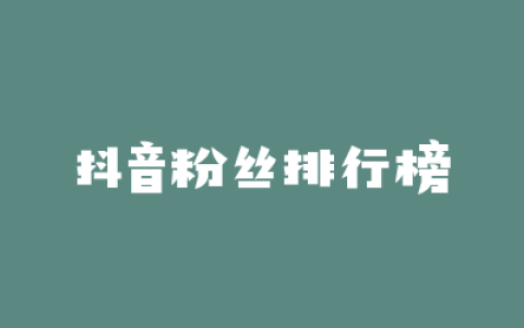 抖音粉丝排行榜