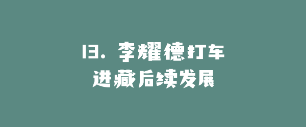 13. 李耀德打车进藏后续发展