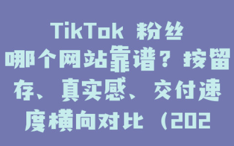 TikTok 粉丝哪个网站靠谱？按留存、真实感、交付速度横向对比（2026）｜ Fansgurus