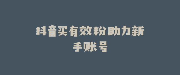 抖音买有效粉助力新手账号