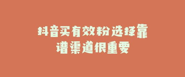 抖音买有效粉选择靠谱渠道很重要