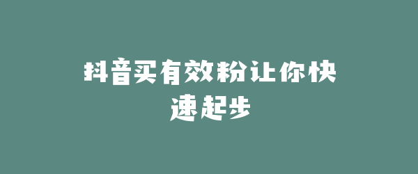 抖音买有效粉让你快速起步