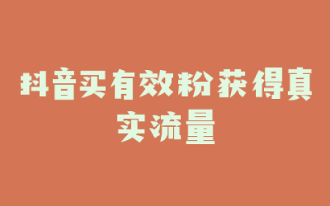 抖音买有效粉获得真实流量