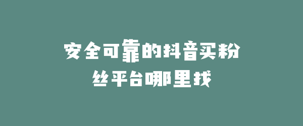 安全可靠的抖音买粉丝平台哪里找