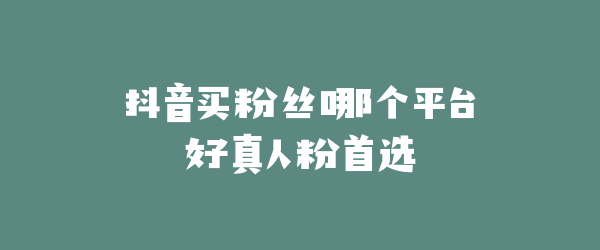 抖音买粉丝哪个平台好真人粉首选