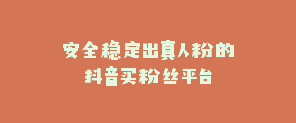 安全稳定出真人粉的抖音买粉丝平台