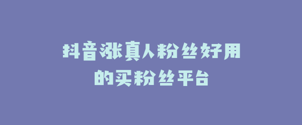 抖音涨真人粉丝好用的买粉丝平台