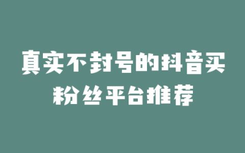 真实不封号的抖音买粉丝平台推荐