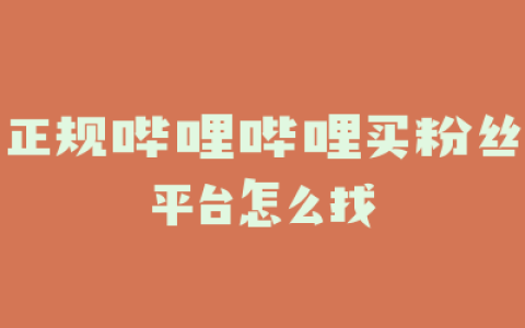正规哔哩哔哩买粉丝平台怎么找