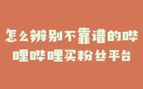 怎么辨别不靠谱的哔哩哔哩买粉丝平台