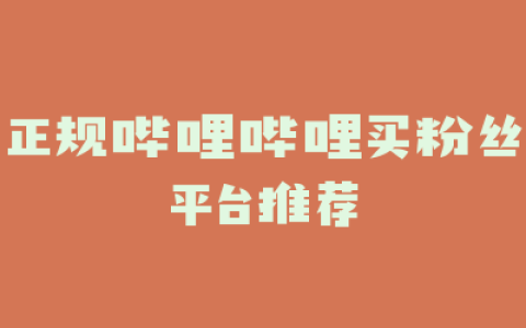 正规哔哩哔哩买粉丝平台推荐