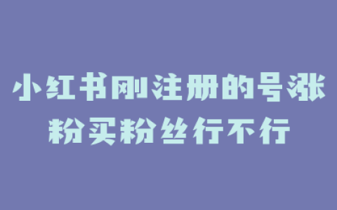 小红书刚注册的号涨粉买粉丝行不行