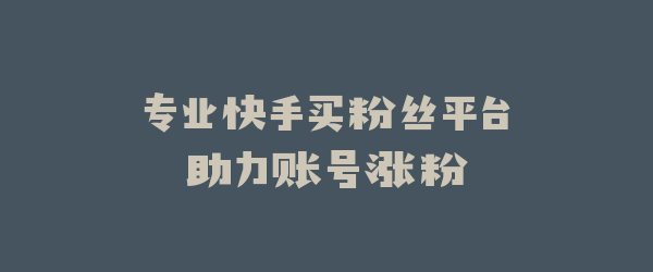 专业快手买粉丝平台助力账号涨粉