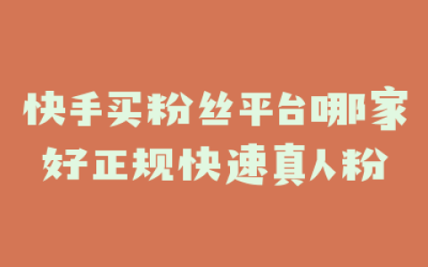 快手买粉丝平台哪家好正规快速真人粉