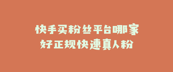 快手买粉丝平台哪家好正规快速真人粉