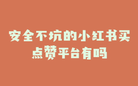 安全不坑的小红书买点赞平台有吗