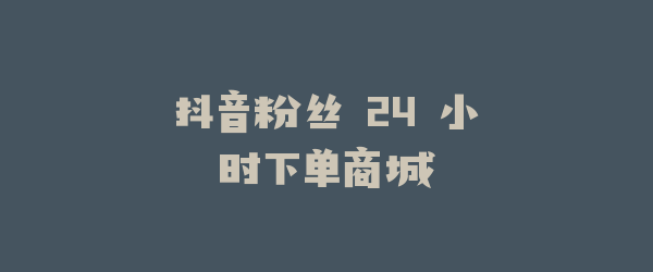 抖音粉丝 24 小时下单商城