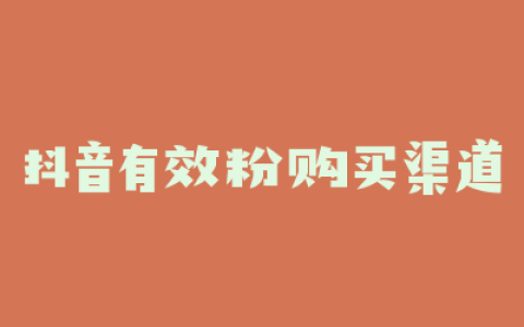 抖音有效粉购买渠道