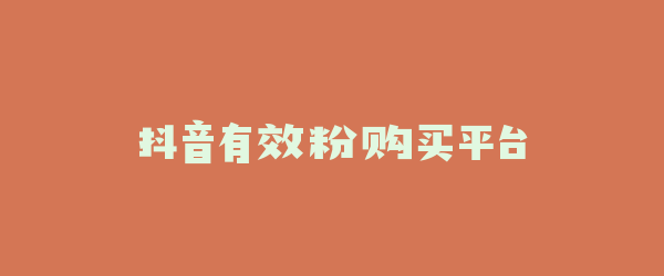 抖音有效粉购买平台