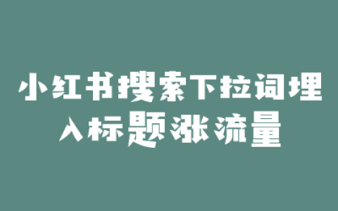 小红书搜索下拉词埋入标题涨流量