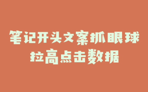 笔记开头文案抓眼球拉高点击数据