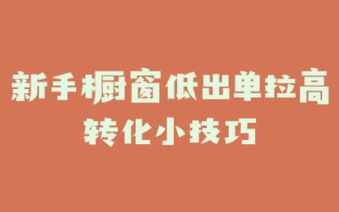 新手橱窗低出单拉高转化小技巧