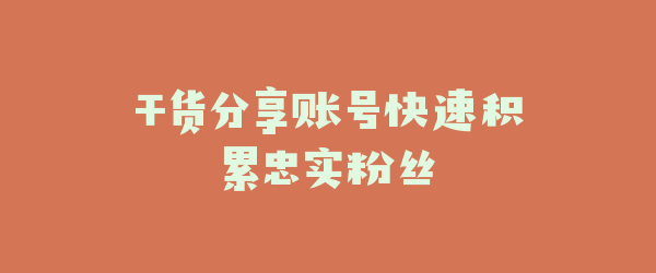 干货分享账号快速积累忠实粉丝