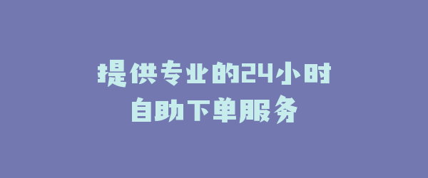 提供专业的24小时自助下单服务