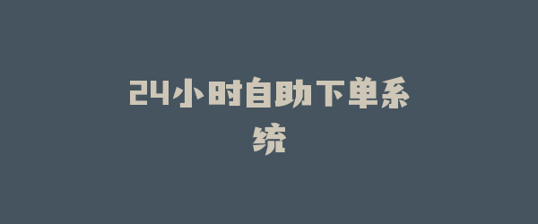24小时自助下单系统