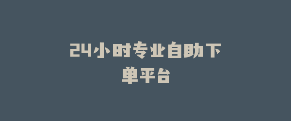 24小时专业自助下单平台