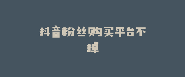 抖音粉丝购买平台不掉