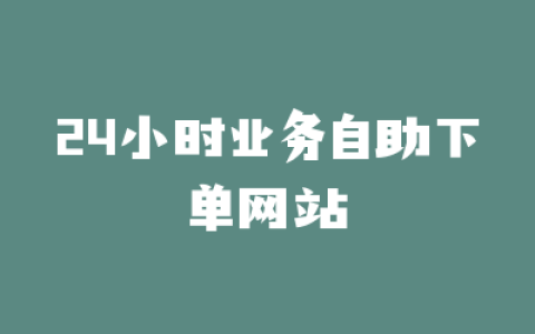 24小时业务自助下单网站