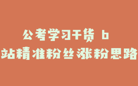 公考学习干货 b 站精准粉丝涨粉思路