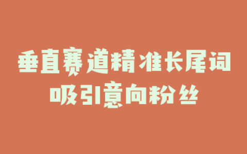 垂直赛道精准长尾词吸引意向粉丝