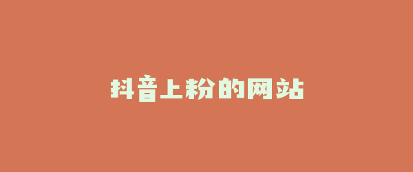 抖音上粉的网站