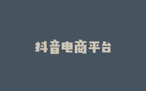 抖音电商平台