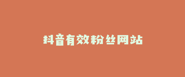 抖音有效粉丝网站
