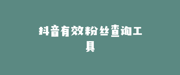 抖音有效粉丝查询工具