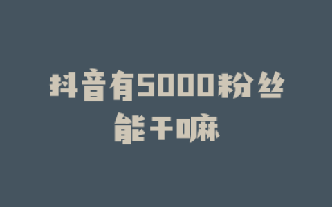 抖音有5000粉丝能干嘛