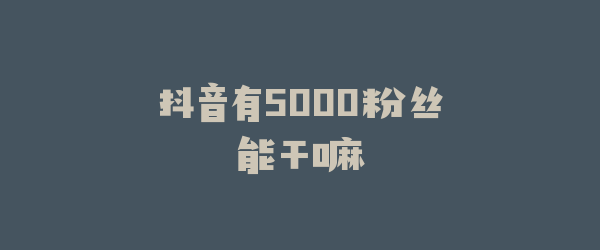 抖音有5000粉丝能干嘛