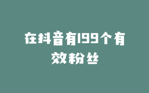 在抖音有199个有效粉丝