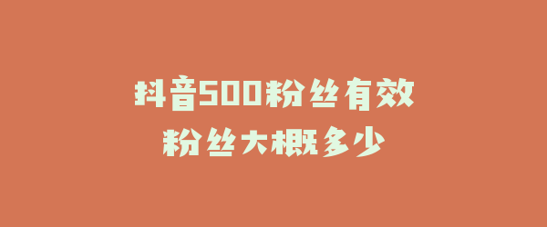 抖音500粉丝有效粉丝大概多少