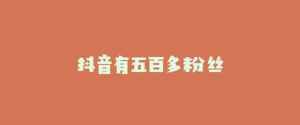 抖音有五百多粉丝