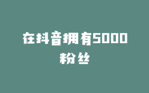 在抖音拥有5000粉丝