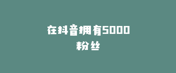 在抖音拥有5000粉丝