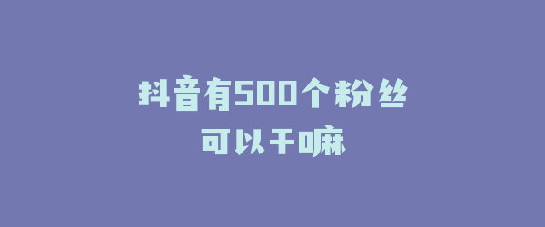 抖音有500个粉丝可以干嘛