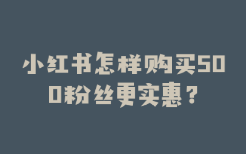 小红书怎样购买500粉丝更实惠？